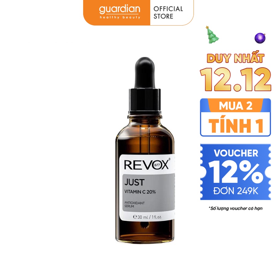 Serum Ngăn Ngừa Oxy Hóa Làm Sáng Da Cho Mặt & Cổ Just - Vitamin C 20% Revox B77