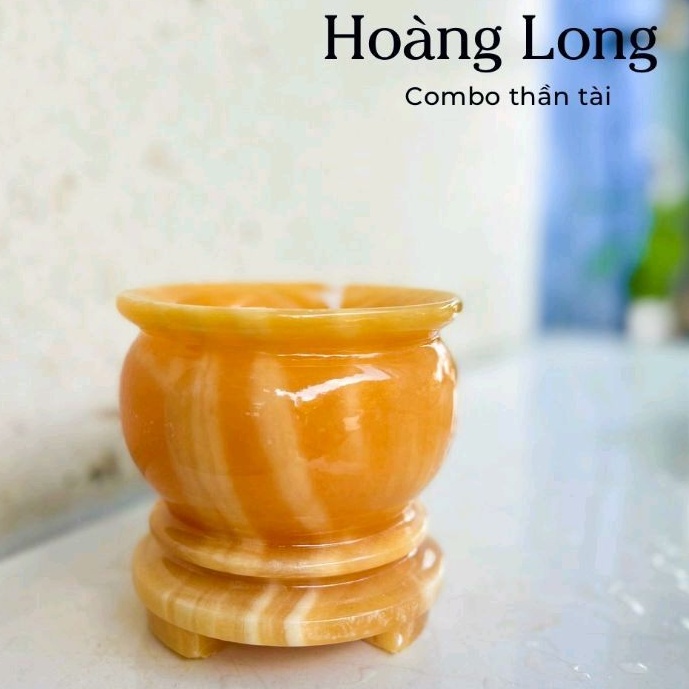 Bát Nhang ( Lư Hương) Đá Ngọc Hoàng Long nguyên khối cao 10cm & 12cm & 16cm