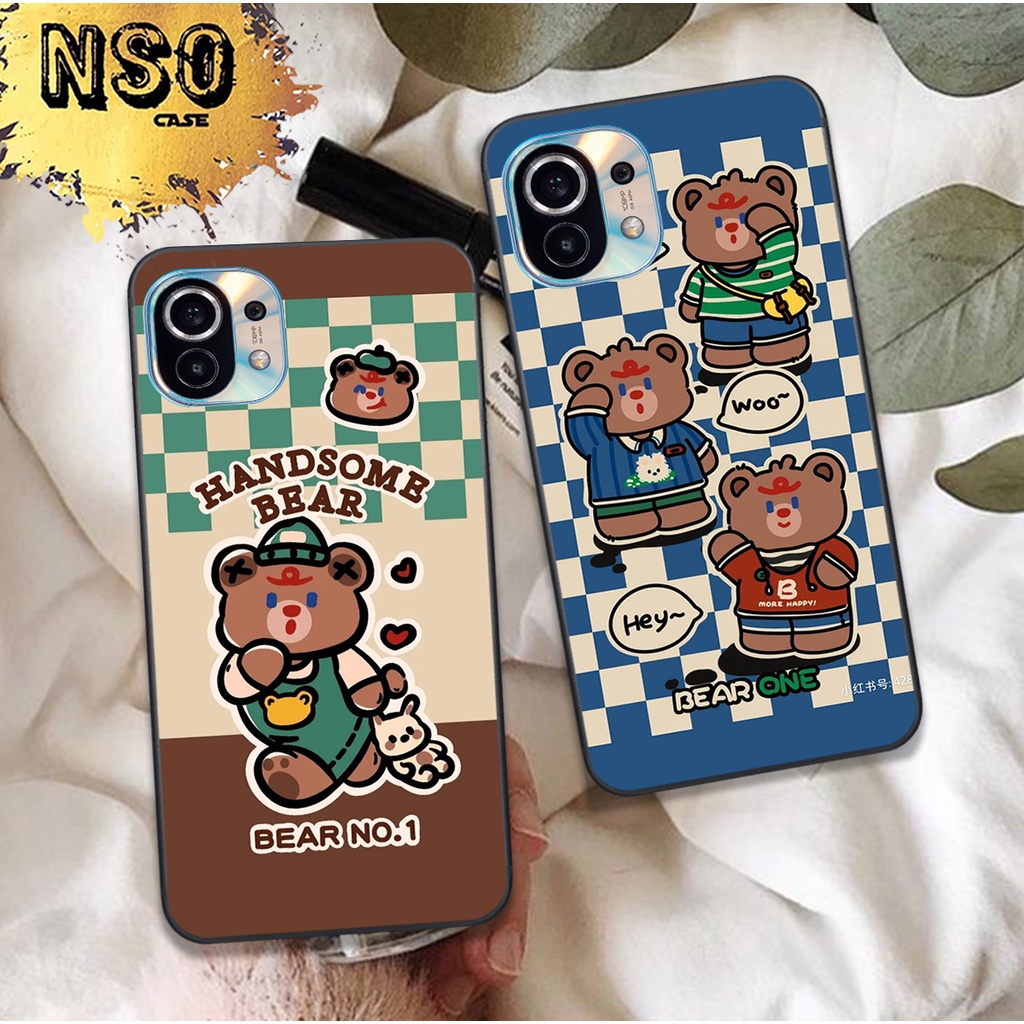 Ốp Xiaomi Mi 11T 5G / Mi 11 / Mi 11 Lite In Hình Họa Tiết Ca Rô Gấu Siêu Cute Dễ Thương Đẹp Hot Trend 2023