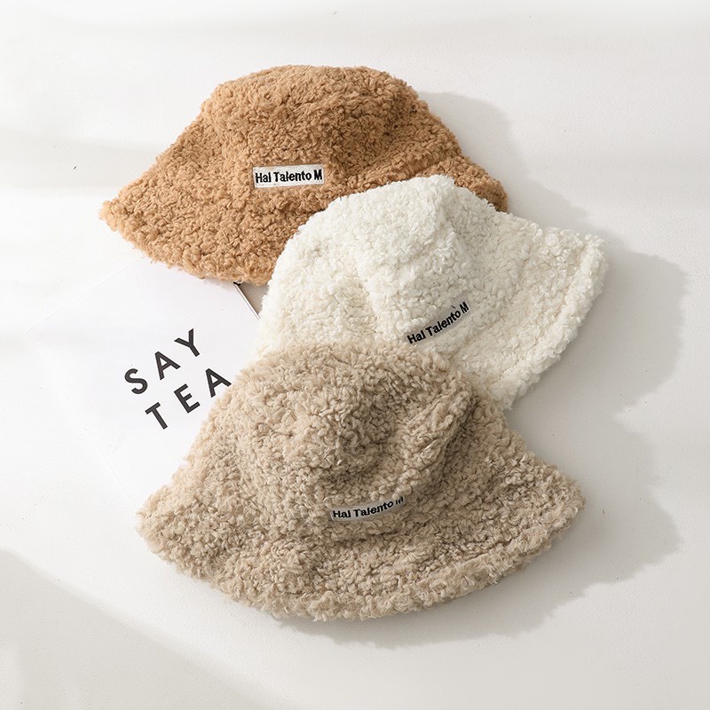 Mũ bucket lông cừu siêu hot, Nón tai bèo vành cụp nhiều màu sắc Ulzzang