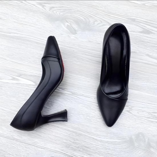 Giày cao gót da mềm 5cm, 7cm hoạ tiết thêu cách điệu- Giày cao gót công sở Made in Việt Nam KK.KD