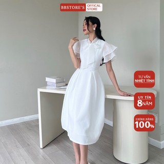  BBSTORE'S Đầm Xòe Công Sở Tay Bèo Cột Nơ Thanh Lịch -CSD1509