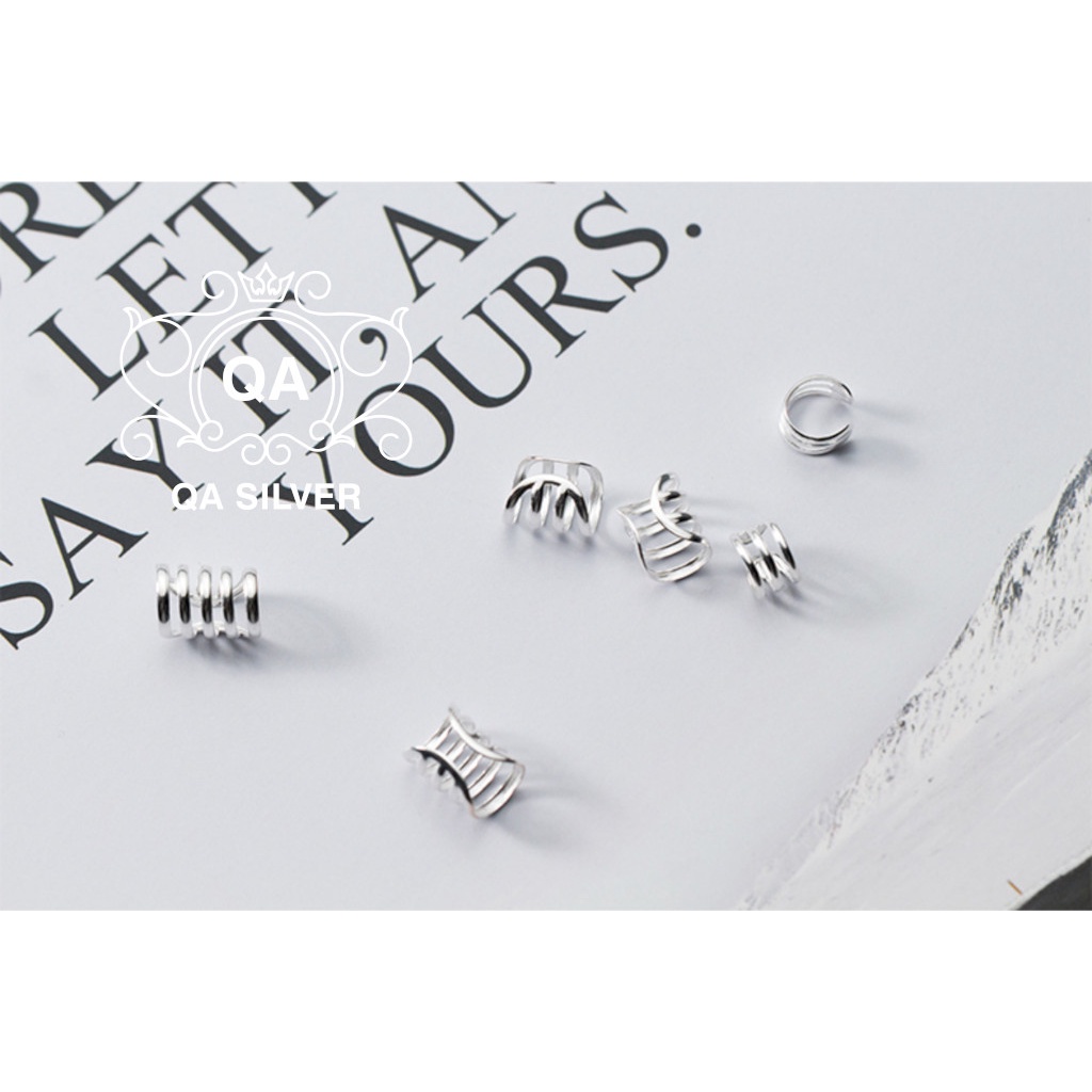 Khuyên tai bạc 925 kẹp vành tầng không cần lỗ bông nam nữ layer S925 EARCUFF QA SILVER Earrings EA210108