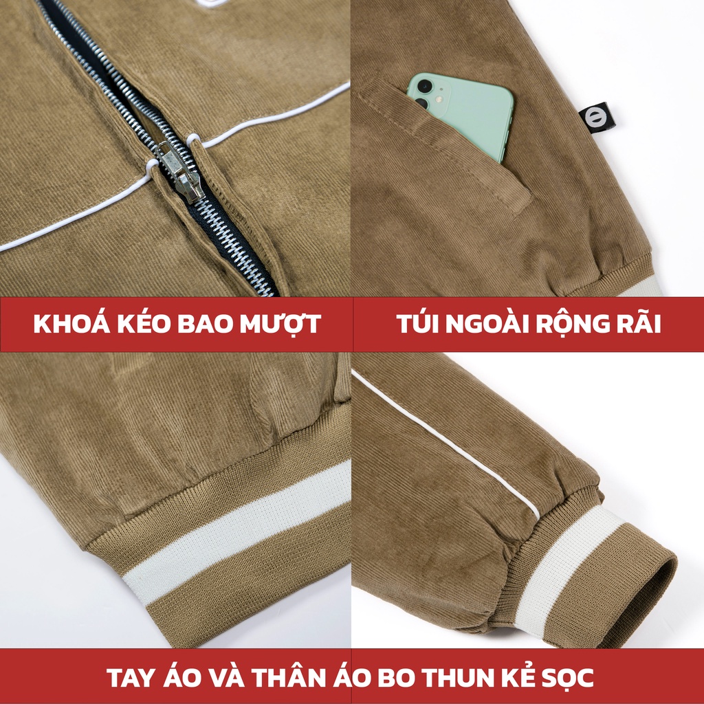 Áo khoác nam bomber nhung tăm Track Bomber Jacket local brand ONTOP OT16-AK̀5