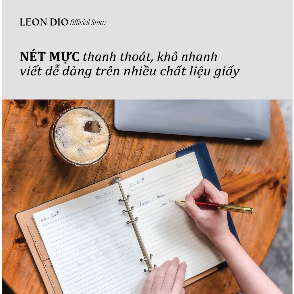 Bút Ký Cao Cấp Mentalen Leon Dio, Bút Bi Xoay, Mực Bi Ngòi 1.0mm