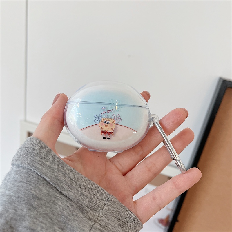 Vỏ Bảo Vệ Hộp Sạc Tai Nghe Huawei Freebuds 5i Hình SpongeBob & Pie Star