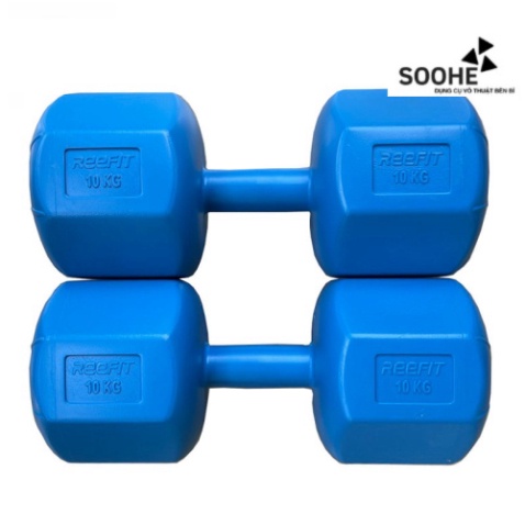 Bộ 2 tạ nhựa tay thể thao bát giác Reefit từ 6-12kg có ruột (gồm 2 cục) - soohe