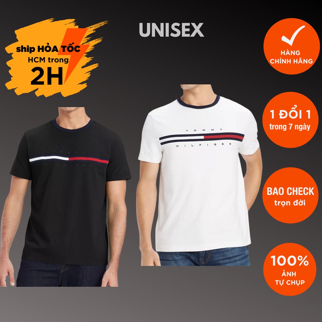 UNISEX ÁO THUN TOMMY HILFIGER 2022 TRẮNG ĐEN