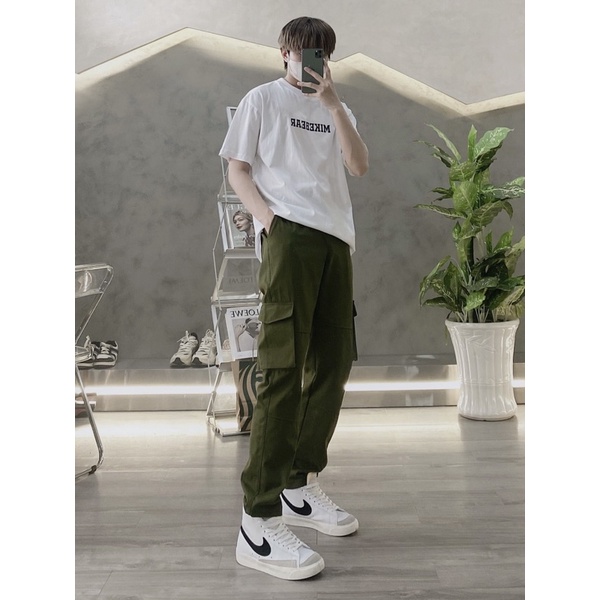 quần kaki túi hộp màu xanh rêu unisex (sp kèm ảnh thật ) | BigBuy360 - bigbuy360.vn