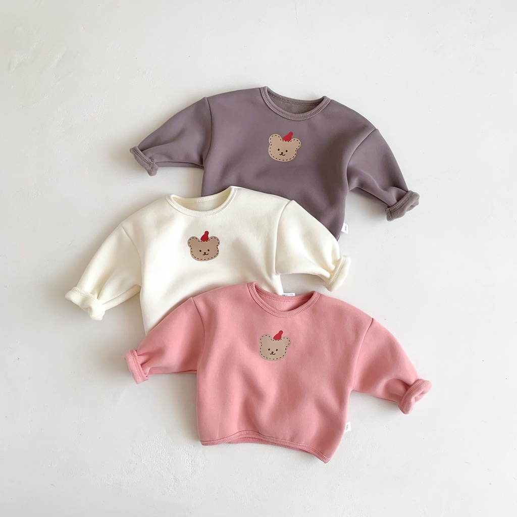 Áo Thun Tay Dài In Hình Gấu Hoạt Hình Thời Trang Xuân Thu Cho Bé Trai Và Gái