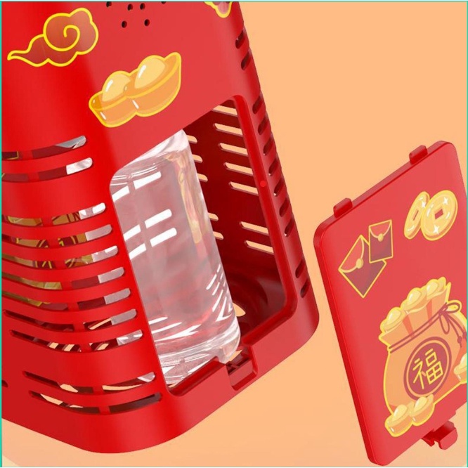 Loa Bắn Bong Bóng Pháo Hoa - Máy Thổi Bong Bóng Tự Động Chơi Tết Có Đèn LED Kèm Nhạc - Embé Mỡ