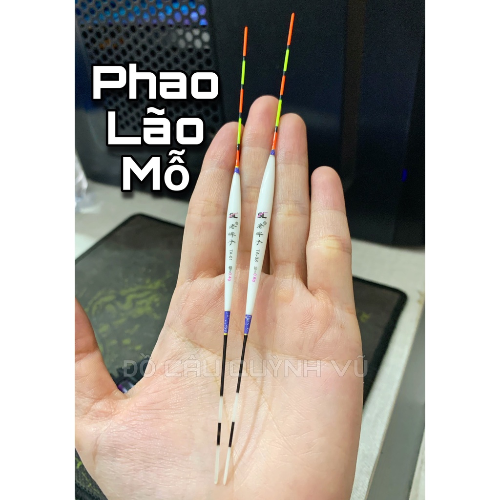 Phao câu cá Lão Mỗ dài 16cm câu cá diếc, câu tôm ăn chì nhỏ, phao câu đài, phao câu cá