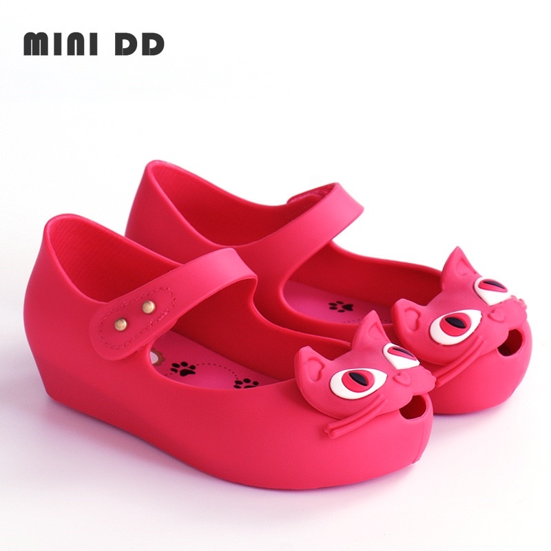 Giày mặt mèo kute nhựa thơm chuẩn hãng MINI DD siêu xinh cho bé gái