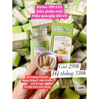 Detox vip x10 giảm mỡ bụng và thãi mỡ ban đêm- combo xổ mỡ x10 chanh vitc