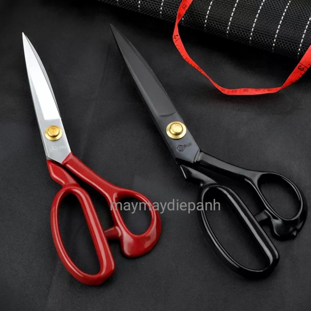 Kéo cắt vải siêu sắc Pin  màu đỏ, đen 9 inch,10 inch,11 inch,12inch