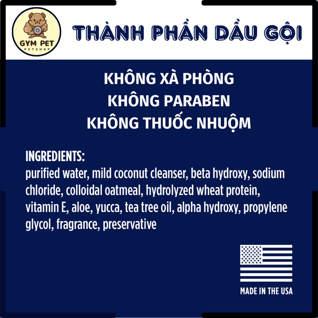 TropiClean OxyMed Sữa tắm nấm da viêm da ngứa da cho chó mèo