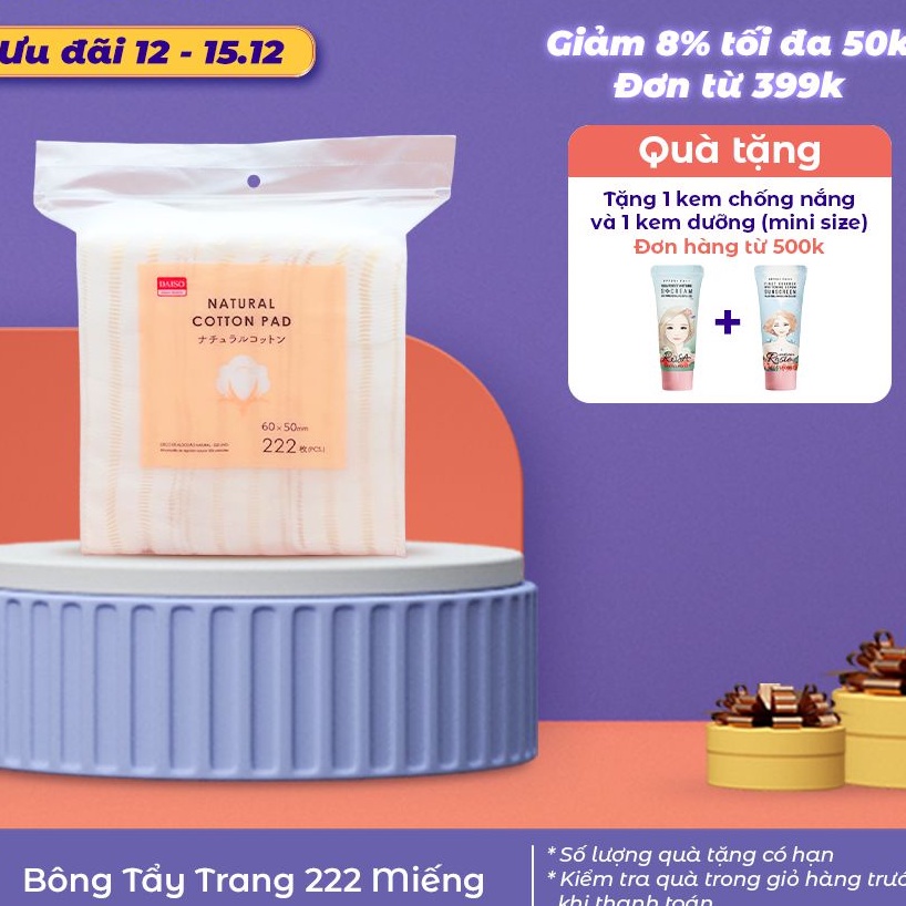 Bông Tẩy Trang 222 Miếng, 3 Lớp Cotton Pads Siêu Mềm, Siêu Dày