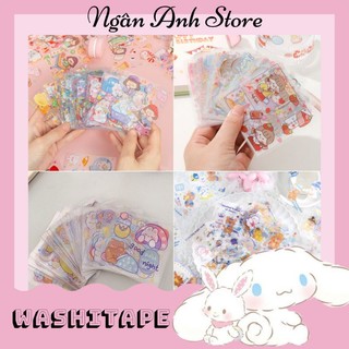 Lẻ 1 tấm sticker dễ thương PVC kháng nước, có nhiều chủ đề chọn lựa trang trí sổ
