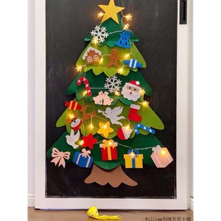 Trọn bộ cây thông noel vải dạ 2023 tặng kèm đèn nháy và trọn bộ phụ kiện cây thông noel dán tường