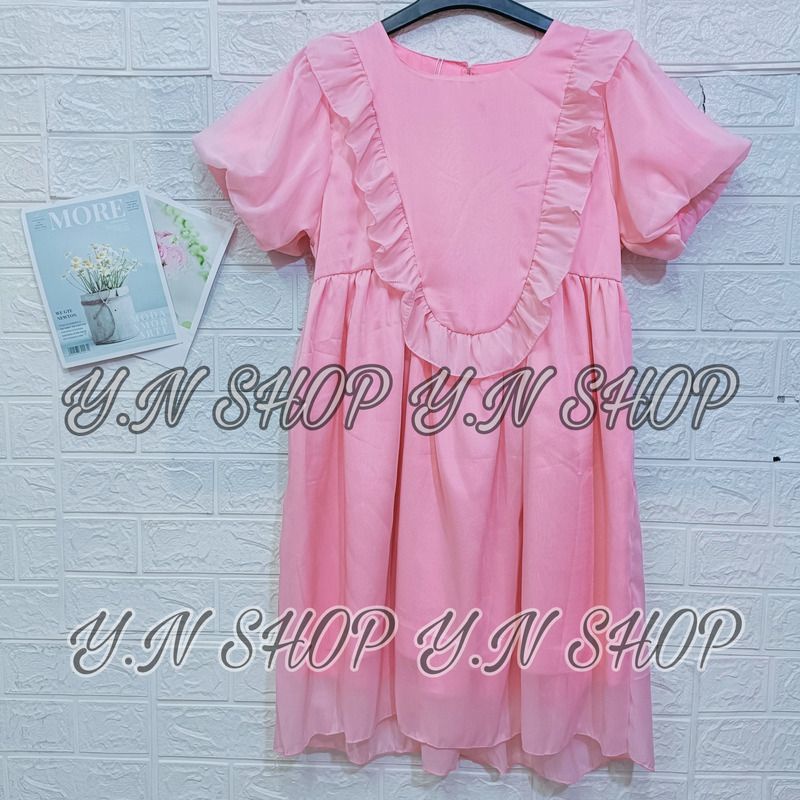 Đầm Babydoll Phối Bèo Chất Voan Tơ Nhẹ Nhàng Xinh Xắn