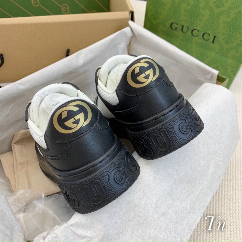 GIÀY GUC.CI SNEAKER WHITE BLACK ĐẾ CAO DA THẬT LAI AU [ FULL BOX + FREE SHIP ]