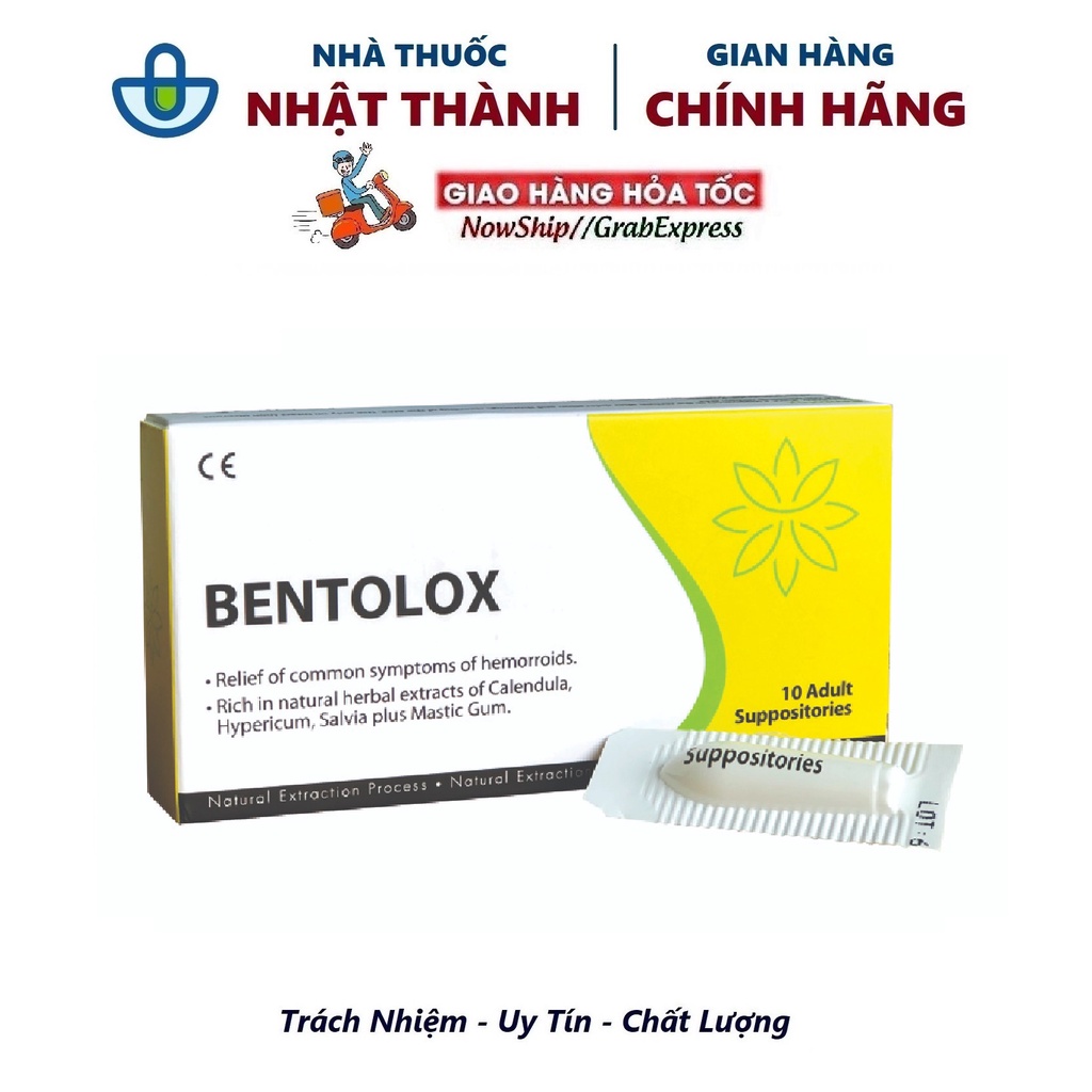 Gel bôi trĩ bông hoa BENTOLOG và viên đặt BENTOLOX - Nhũ tương tạo màng bảo vệ da vùng hậu môn