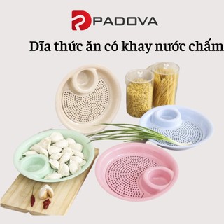Khay Nhựa Lúa Mạch Để Đồ Ăn Có Ray Lọc Kèm Bát Nước Chấm An Toàn PADOVA 9423