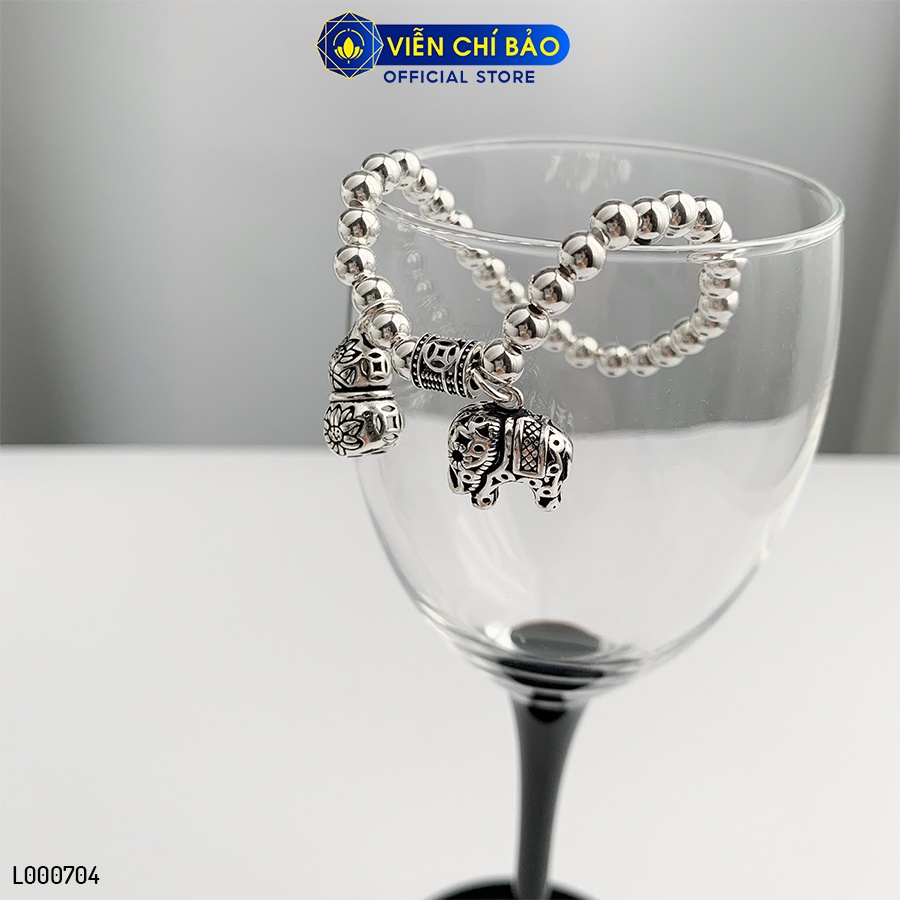 Vòng tay bạc nữ bi charm voi kim tiền hồ lô hoa sen chất liệu bạc 925 thời trang phụ kiện trang sức Viễn Chí Bảo L000704