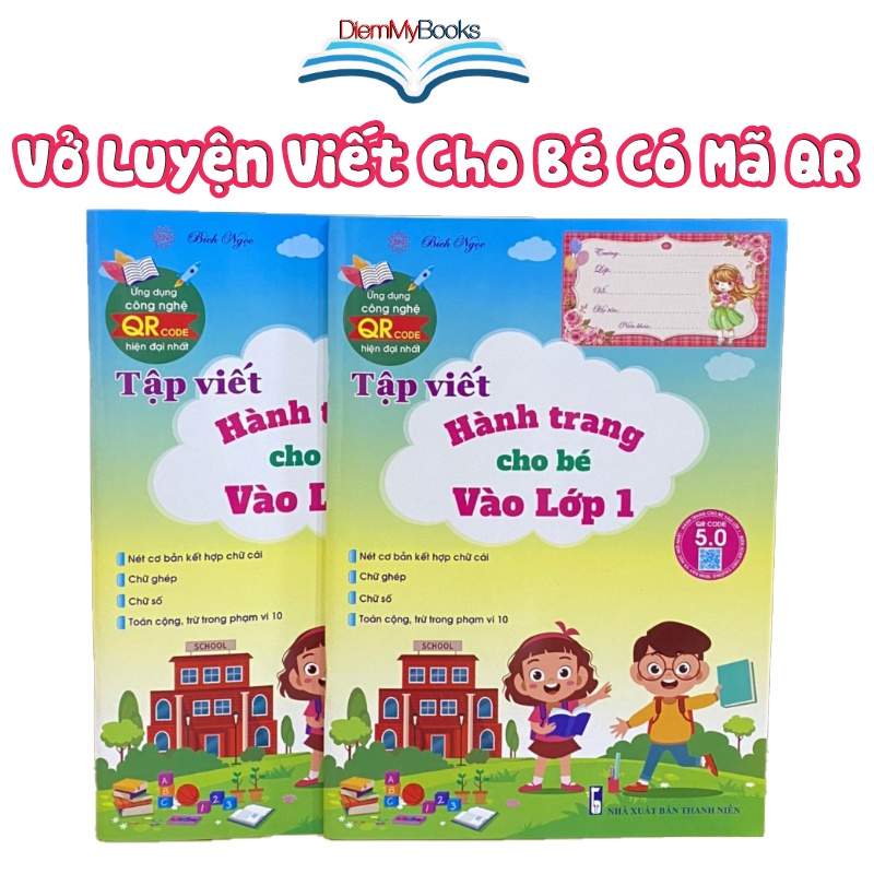 Sách Lớp 1- Vở Luyện Viết Tập Tô Chữ 96 Trang Có Mã QR Code Hướng Dẫn Viết