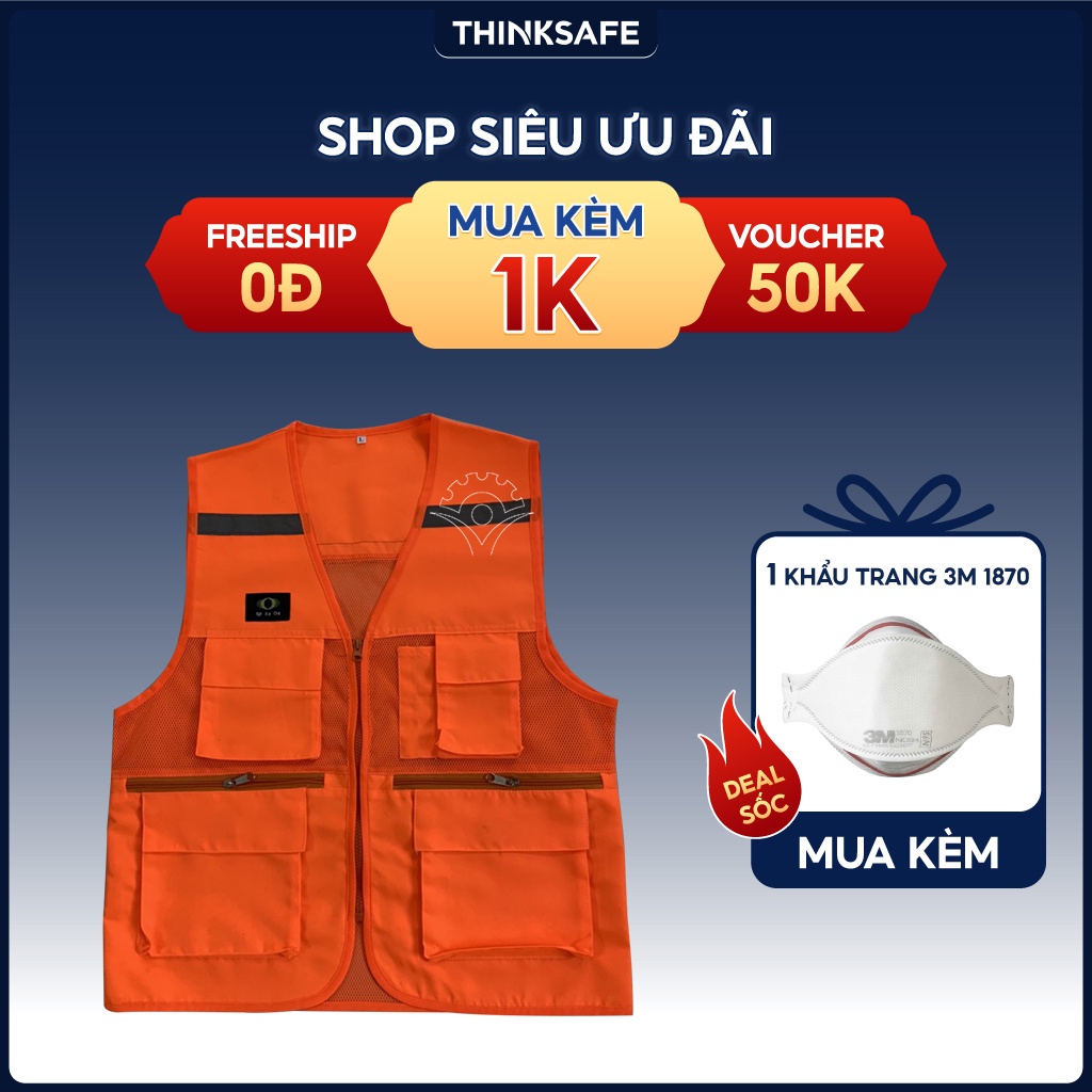 Áo gile phản quang vải Pangrim phối lưới , thoáng khí, thấm hút mồ hôi, bền màu dành cho kỹ sư, công nhân - Thinksafe
