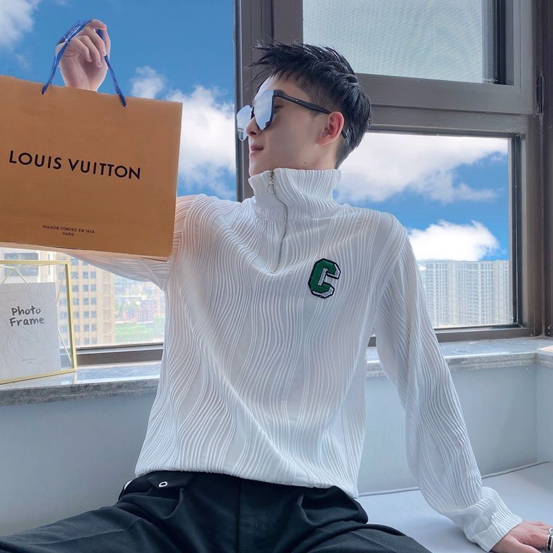 Áo Thun Nam Dài Tay Cổ Tròn Thời Trang Hàn