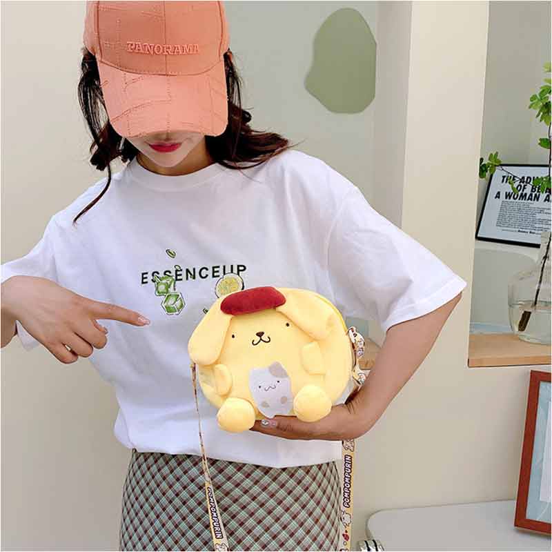 Túi Đeo Chéo Vai Hình Melody Hoạt Hình Nhồi Bông Dễ Thương Đựng Búp Bê / Máy Gắp Đồ Chơi Cho Bé Gái