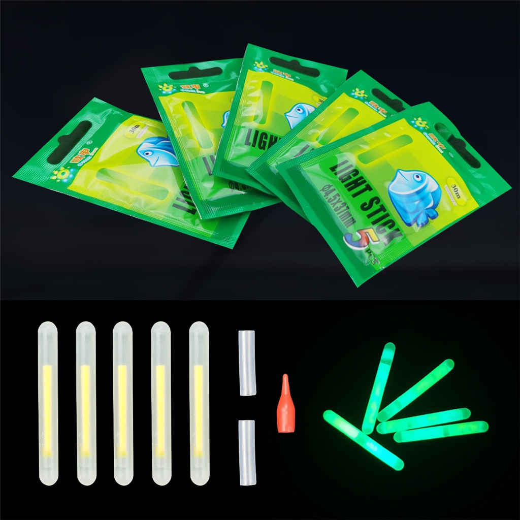 5 / 25 / 50 Que Phát Sáng Trong Tối 4.5 * 37mm / 3.0 * 25mm Nổi Trên Mặt Nước Cho Cần Câu Cá