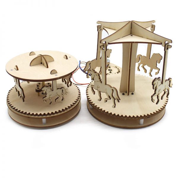 Bộ đồ chơi lắp ghép Đu quay ngựa gỗ - Đồ chơi giáo dục Steam/ Stem