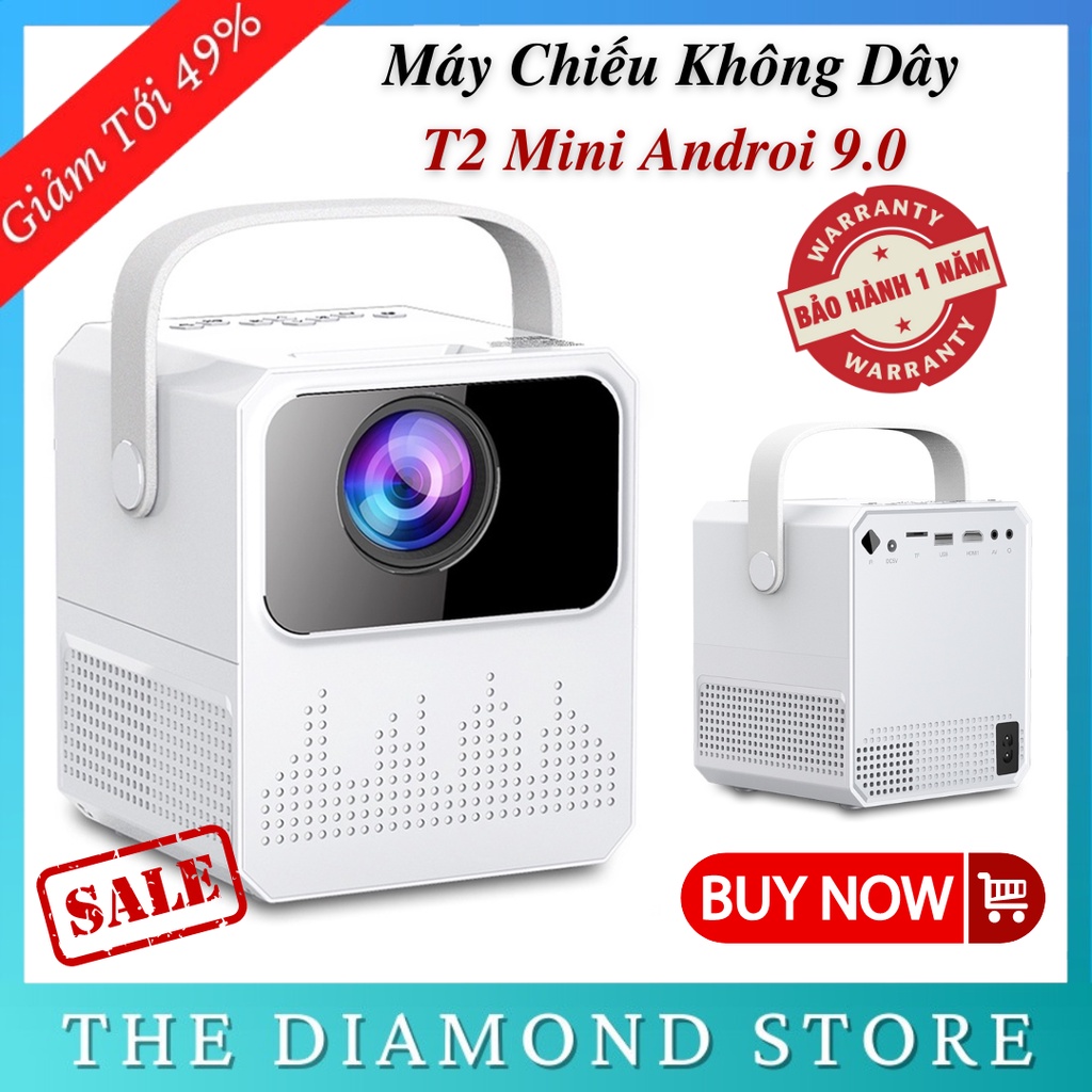 Máy Chiếu Mini Không Dây T2 Max Android 9.0 Ram 1G - Rom 8G Bảo Hành 12 Tháng Lỗi 1 Đổi 1