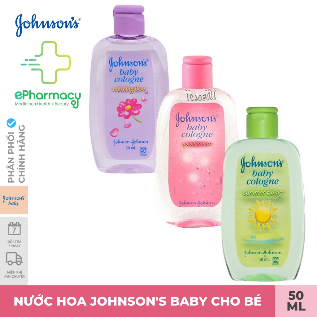 Nước hoa Johnson s Baby cho trẻ em, nhiều mùi, lưu hương thơm mát 50ml