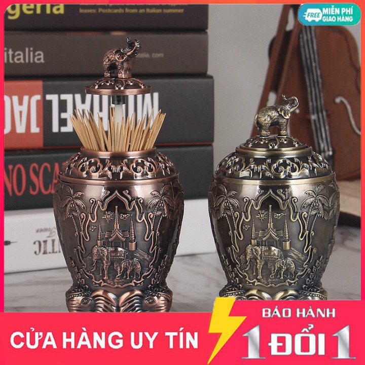 Lọ đựng tăm đồng giả cổ