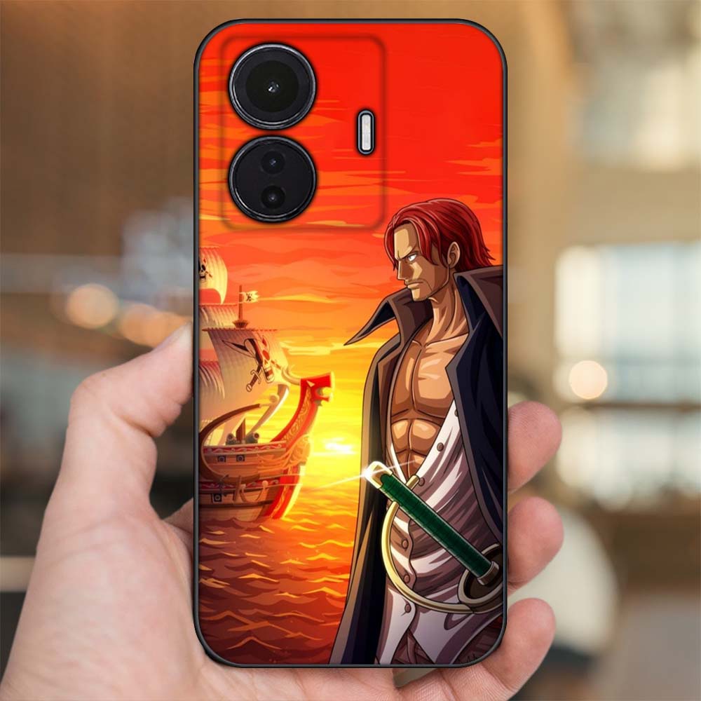 Ốp lưng Vivo T1 5G viền đen in hình Shanks One Piece Đảo Hải Tặc