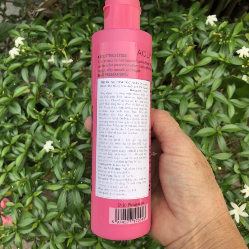 MÀU NHUỘM TÓC PHẢN QUANG AOLINDE 200ML MÀU HỒNG PINKISSIMO Phát sáng trong đêm dưới đèn UV Neon