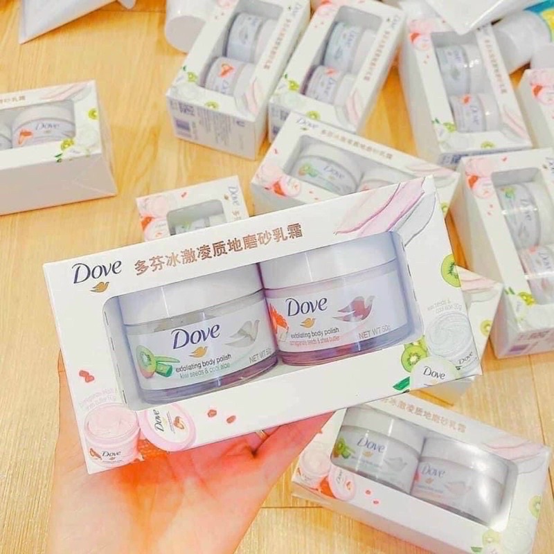 ( Combo 2 lọ) Tẩy Da Chết Dove Toàn Thân 50g chiết xuất từ Kiwi và Lựu. | BigBuy360 - bigbuy360.vn