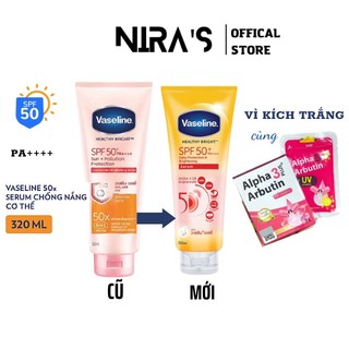 (Auth)Dưỡng thể trắng da Vaseline 50x SPF 50 PA++++ Thái Lan 300ml