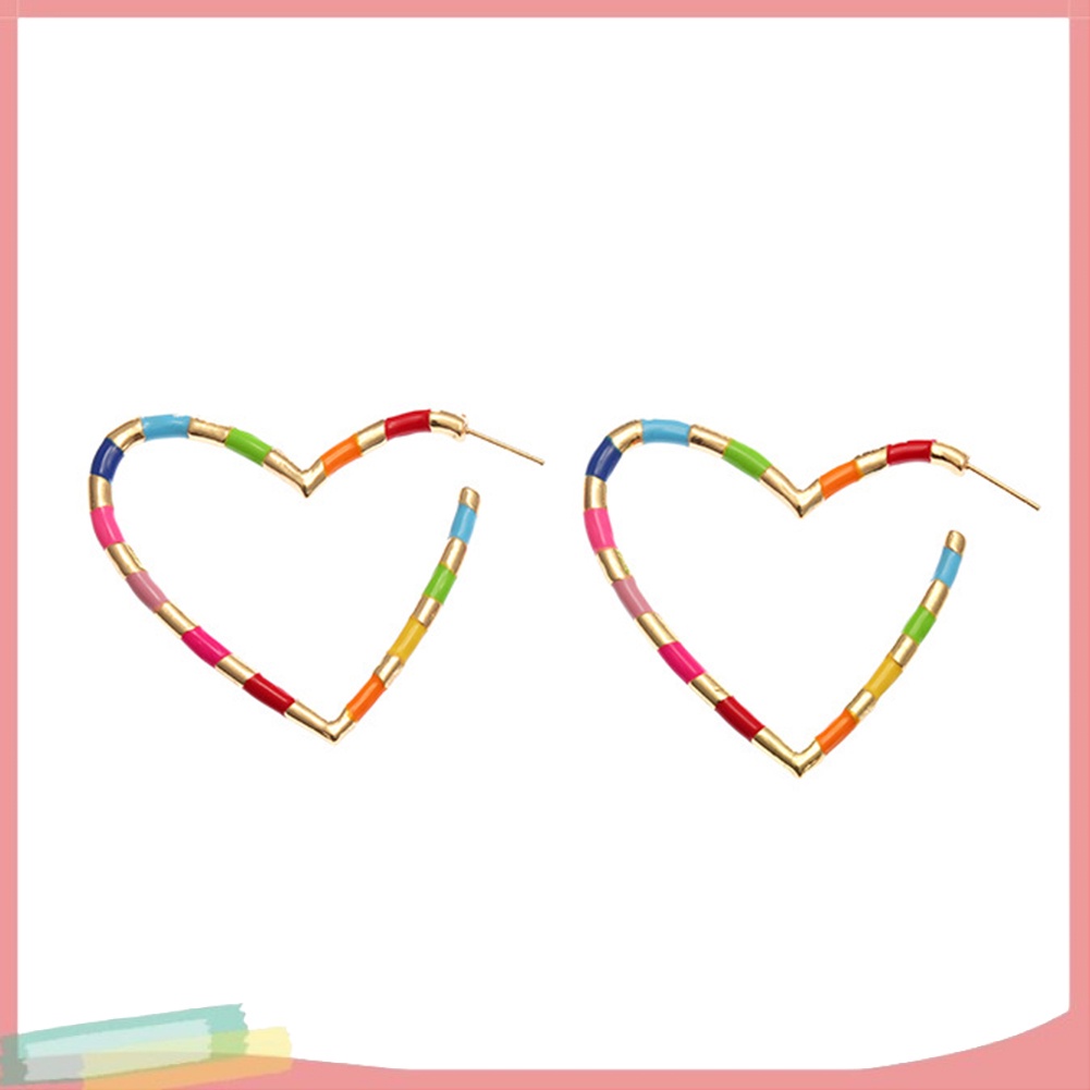 Đôi Khuyên Tai Hình Tròn Phối Nhiều Màu Thời Trang Cho Nữ