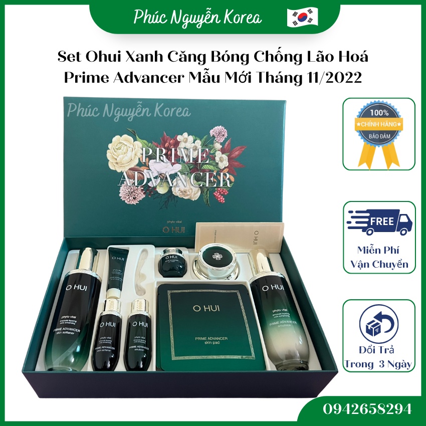 Bộ Dưỡng Trắng Da Chống Lão Hóa Cải Thiện Nếp Nhăn OHUI Prime Advancer