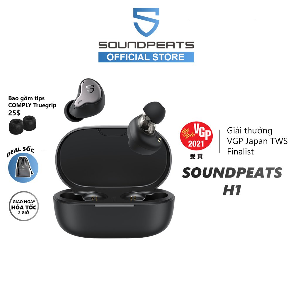 Tai nghe True Wireless SoundPEATS H1 Hyrid Driver Dynamic Bluetooth 5.2