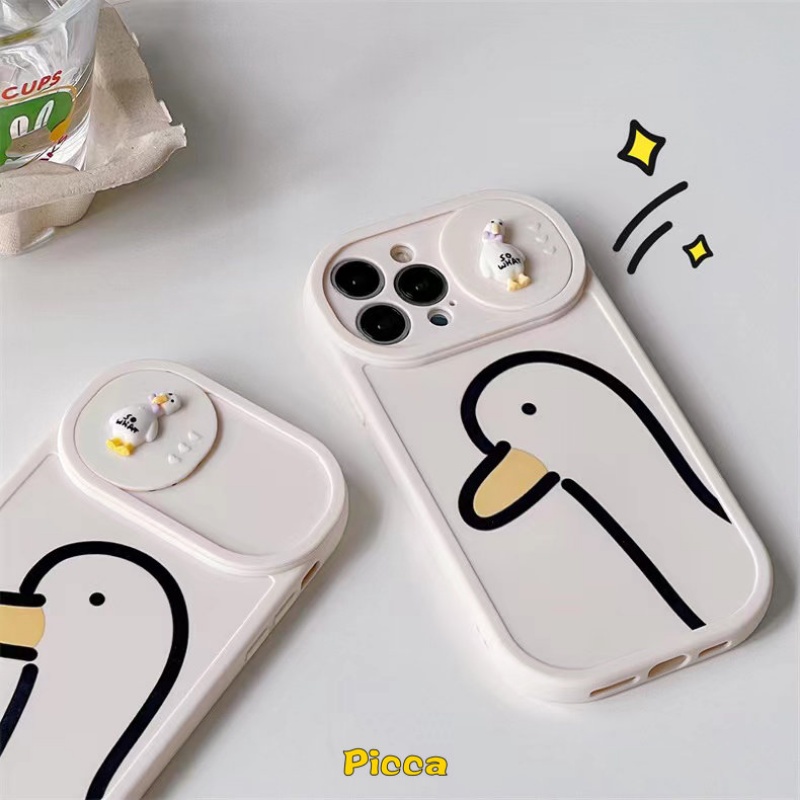 Ốp Điện Thoại TPU Mềm Hình Vịt Hoạt Hình 3D Cho iPhone 11 XR 7 8 Plus 11 12 13 Pro MAX X XS MAX 7Plus 8Plus