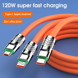 Cáp Sạc Siêu Nhanh 120w 6a 3 Trong 1 Typec Ios Micro Usb Quick Charge Data Cable CUD01