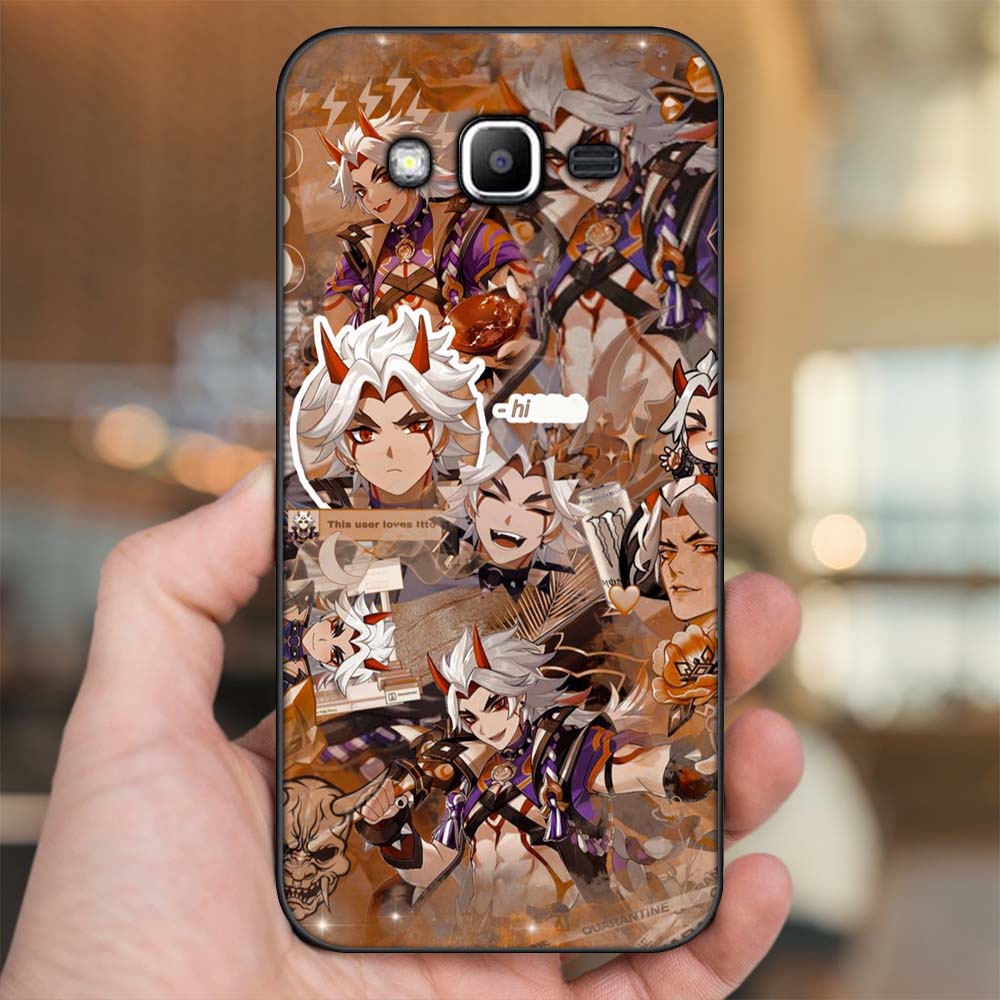 Ốp lưng Samsung J2 Prime, J3 2016, J5 2015 viền đen in hình Arataki Itto Genshin Impact