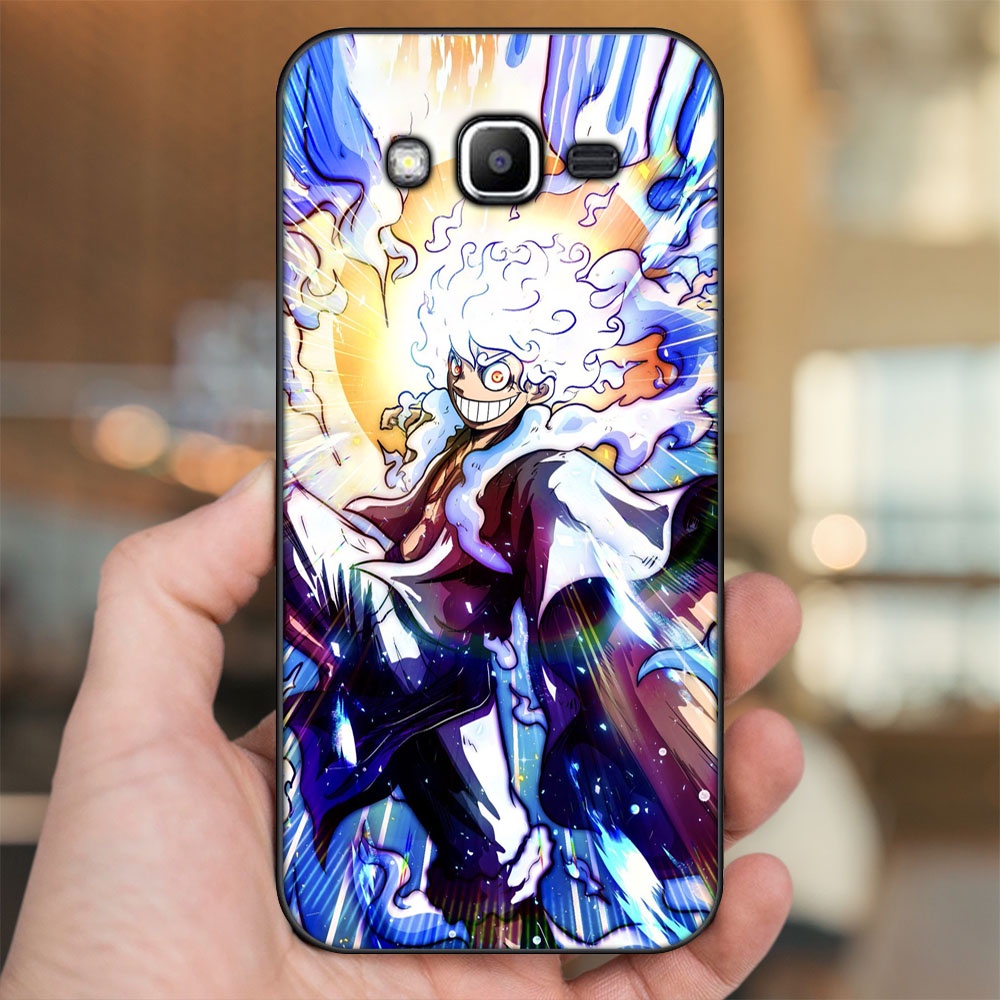 Ốp lưng Samsung J2 Prime, J3 2016, J5 2015 viền đen in hình Luffy Gear 5 Nika One Piece Đảo Hải Tặc