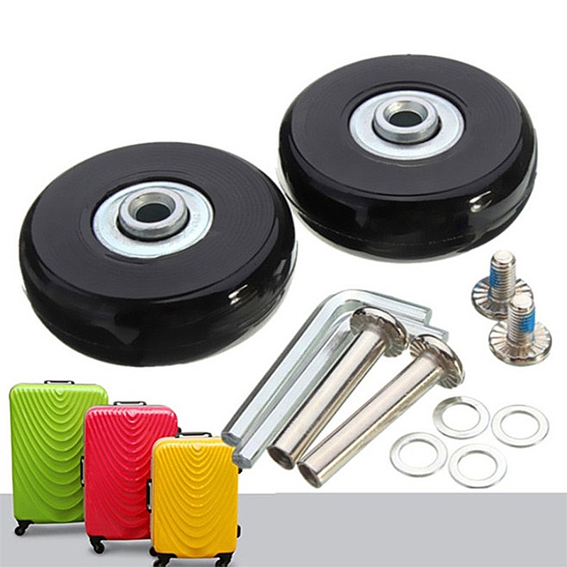 Gấp đôi 12 One Bánh Xe Cao Su Thay Thế Cho Vali Hành Lý Ròng rọc hành lý Lớp nhựa kim loại