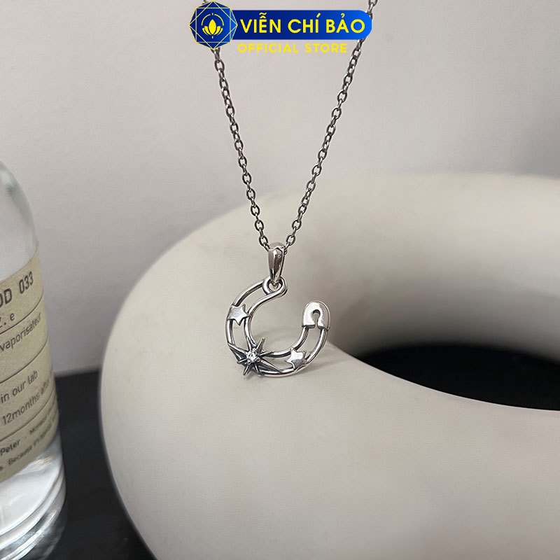 Dây chuyền ki m băng tròn ngôi sao chất liệu bạc Thái 925 thời trang phụ kiện trang sức Viễn Chí Bảo D000090